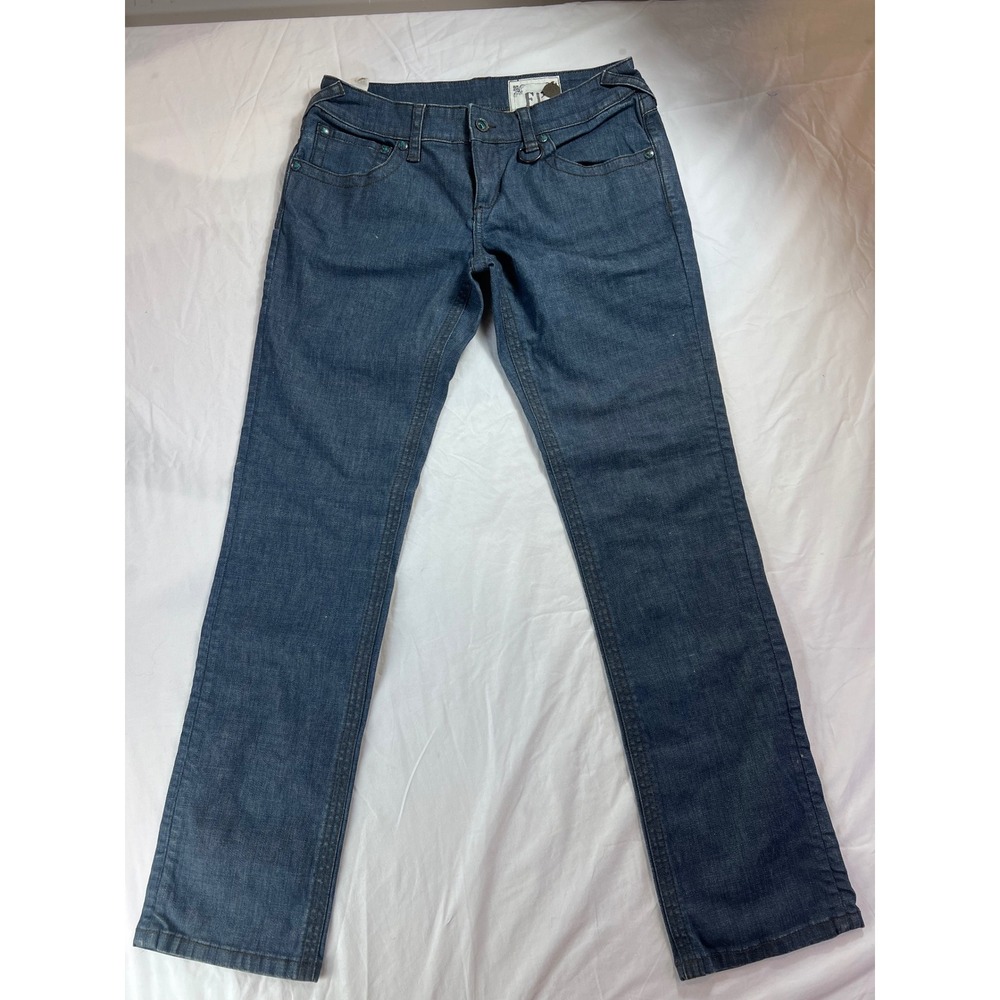 Free People Angel Wing Embroidered Straight Leg Jeans Dark Wash Blue Size 30